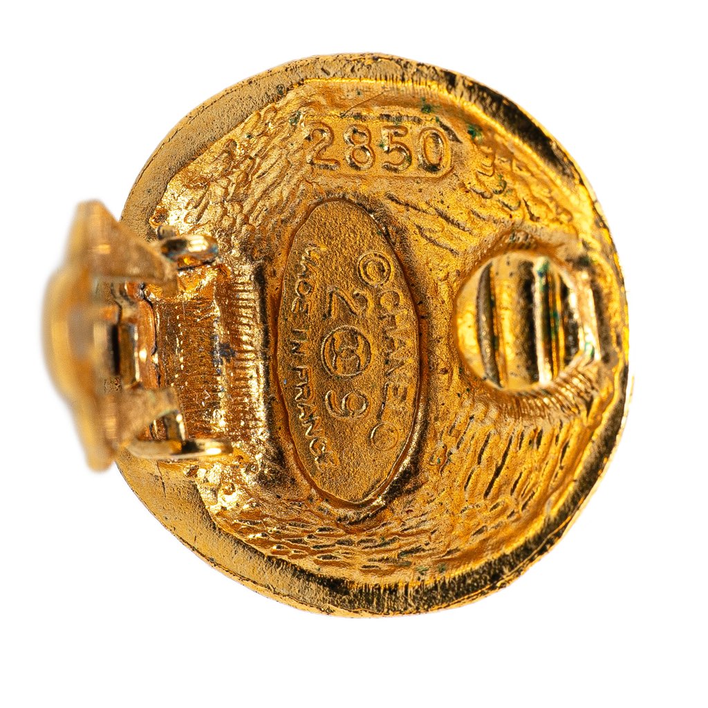 Chanel Gold Plated CC Clip On Earrings - 4