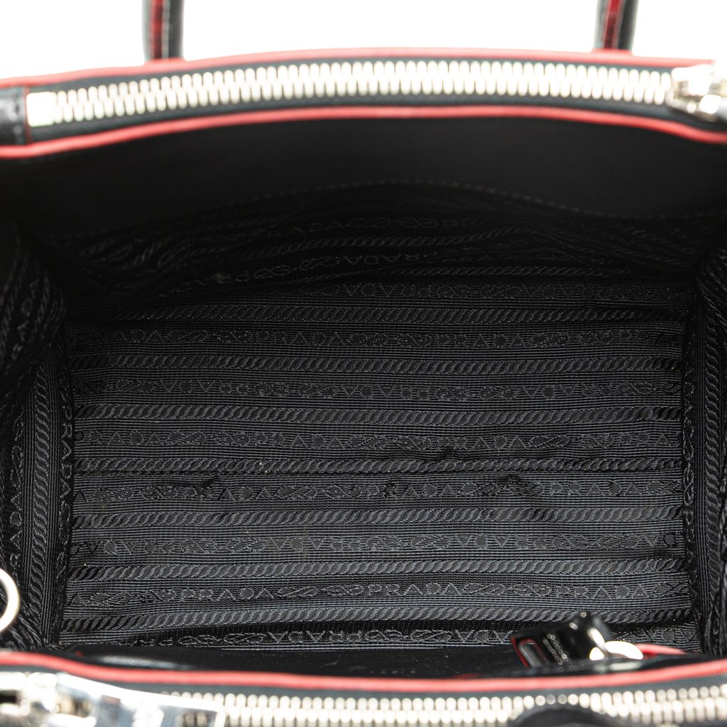 Prada Mini Scamosciato Trimmed Glace Calf Twin Pocket Satchel - 4