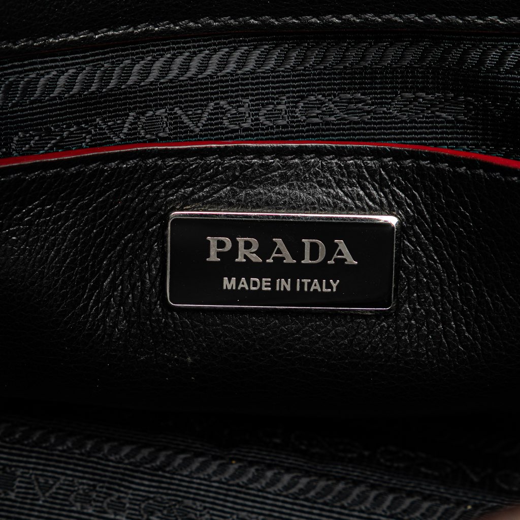 Prada Mini Scamosciato Trimmed Glace Calf Twin Pocket Satchel - Side view