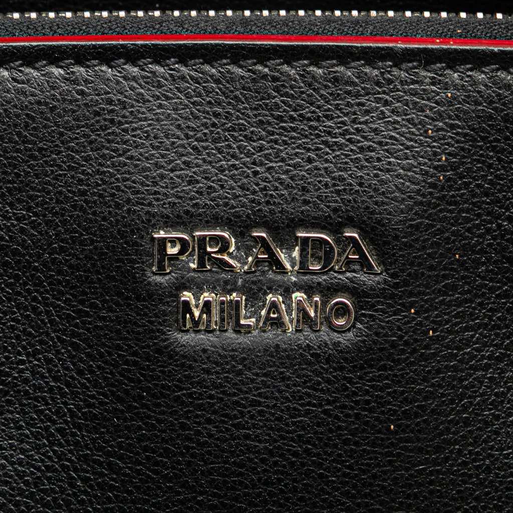Prada Mini Scamosciato Trimmed Glace Calf Twin Pocket Satchel - Detail 1