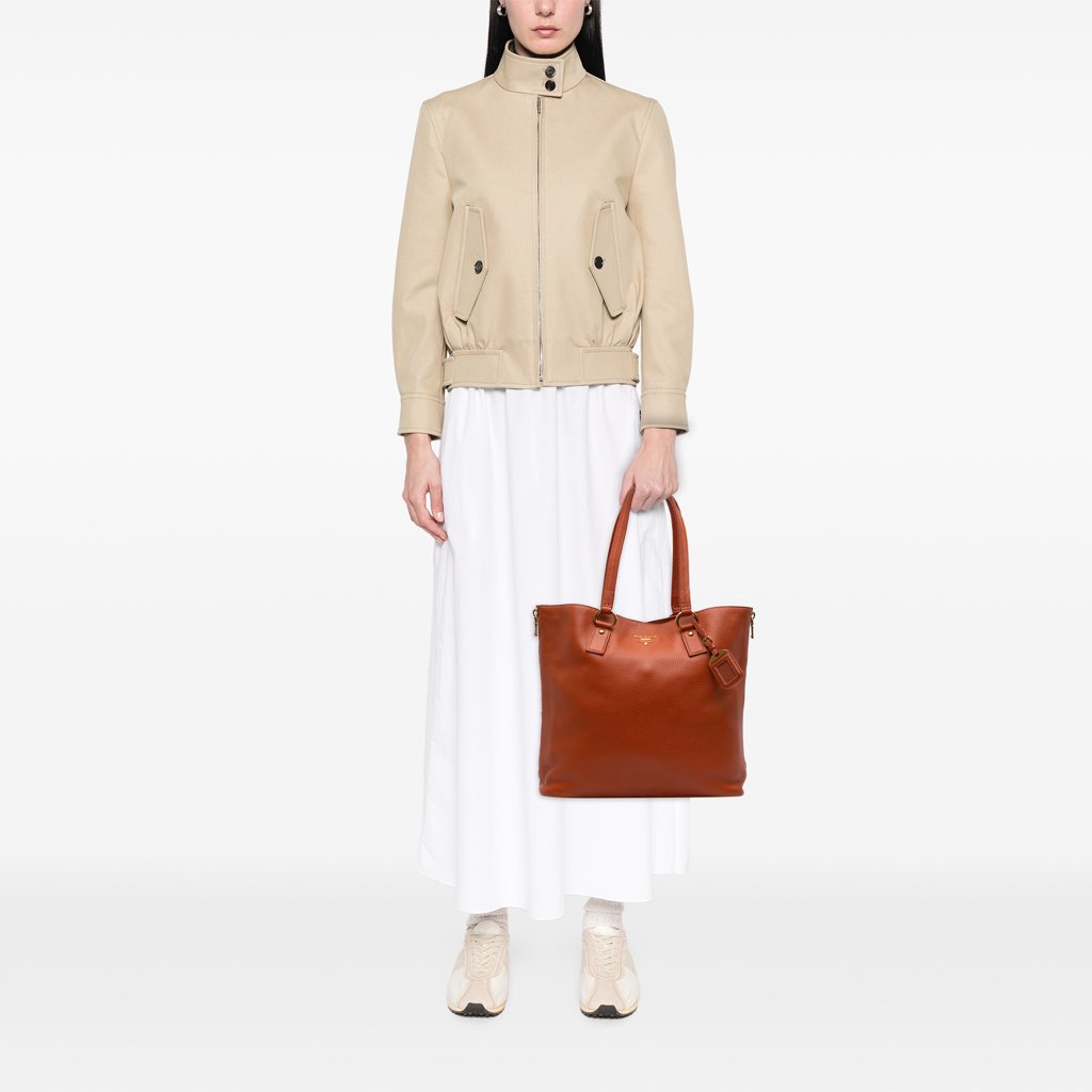 Prada Vitello Daino Side Zip Shopper Tote - Image 13