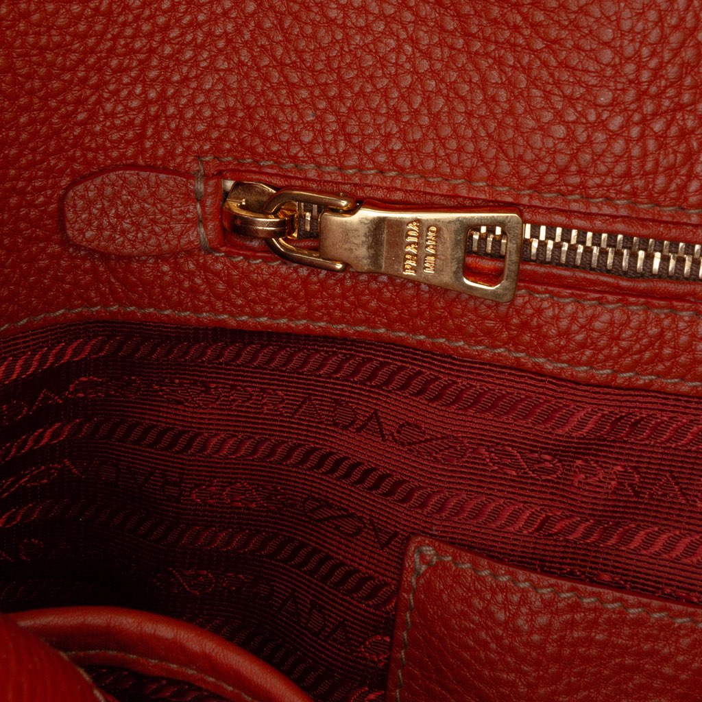 Prada Vitello Daino Side Zip Shopper Tote - Image 10