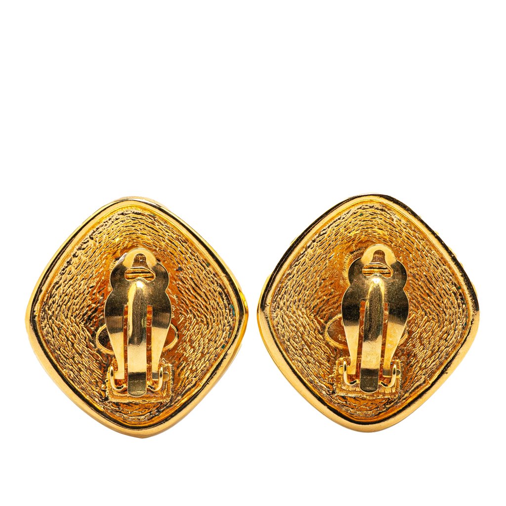 Chanel Gold Plated CC Clip On Earrings - 2