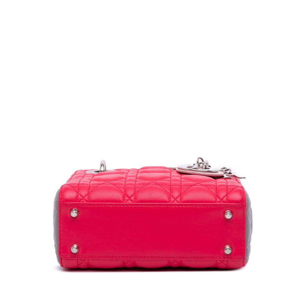 Dior Mini Tricolor Lambskin Cannage Lady Dior - Image 6