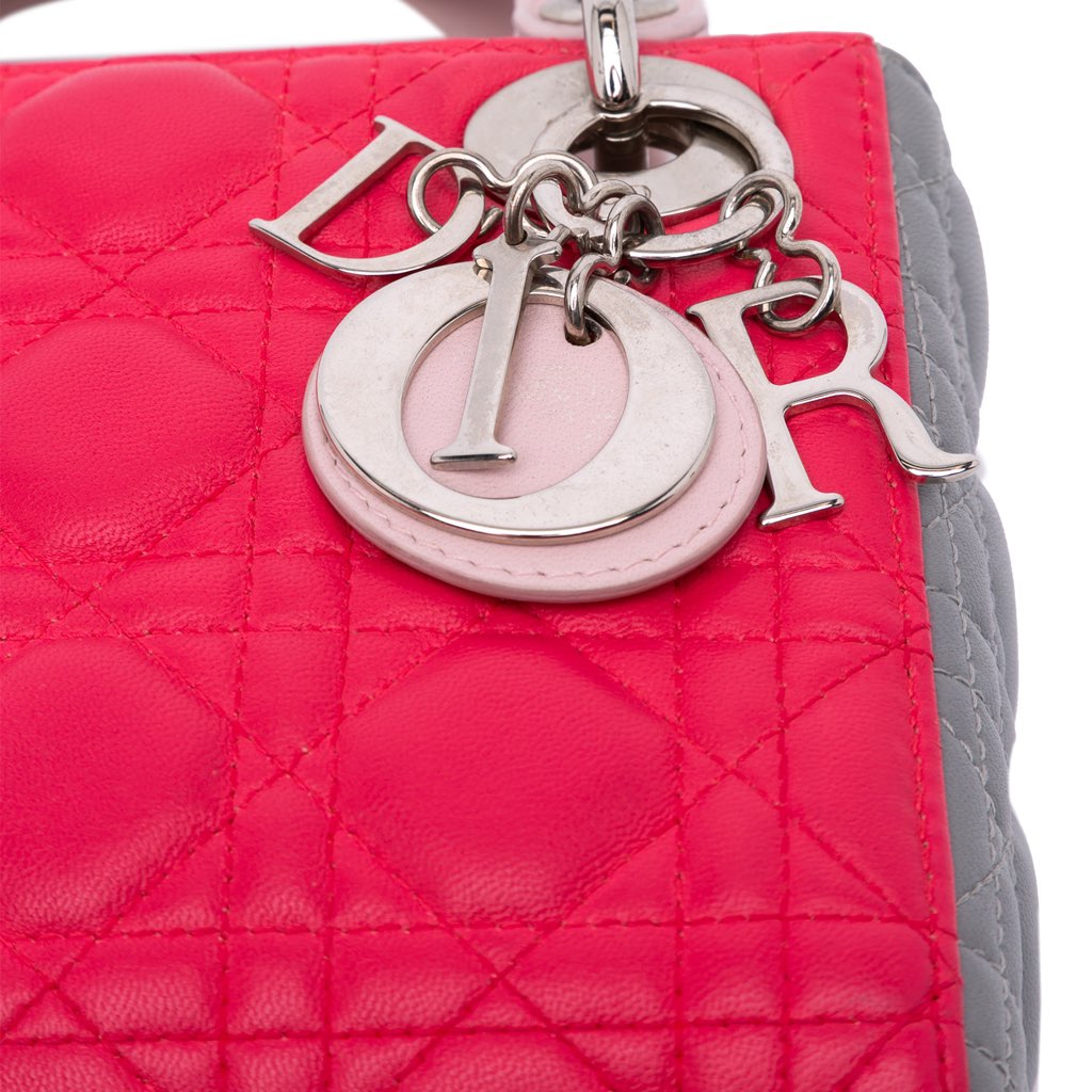 Dior Mini Tricolor Lambskin Cannage Lady Dior - Detail 2