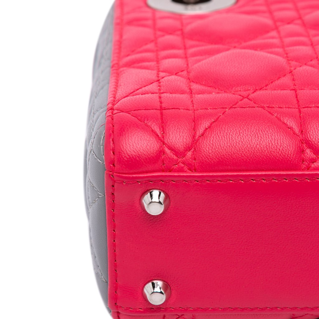 Dior Mini Tricolor Lambskin Cannage Lady Dior - Image 10