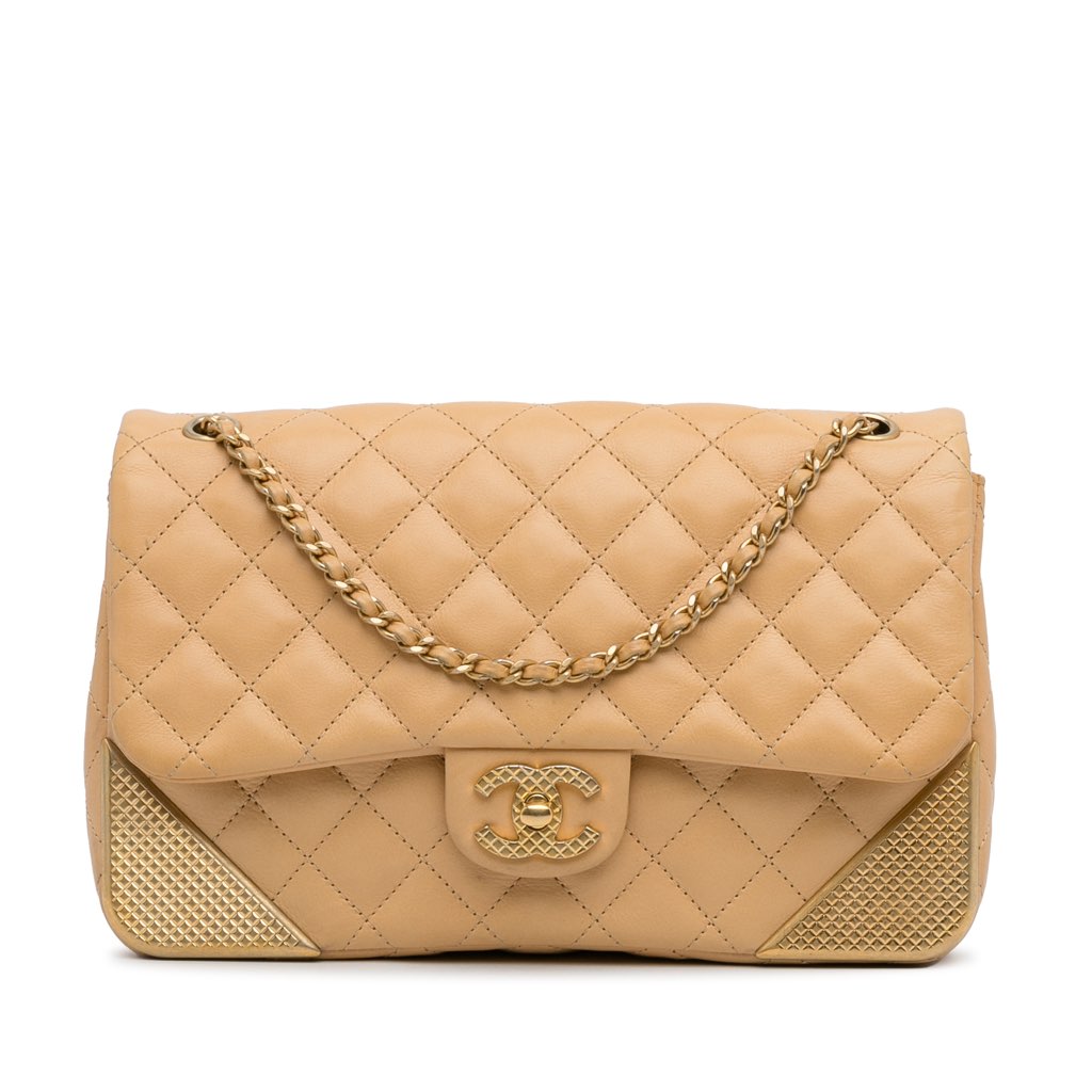 Chanel Medium Classic Lambskin Metal Edge Shoulder Bag