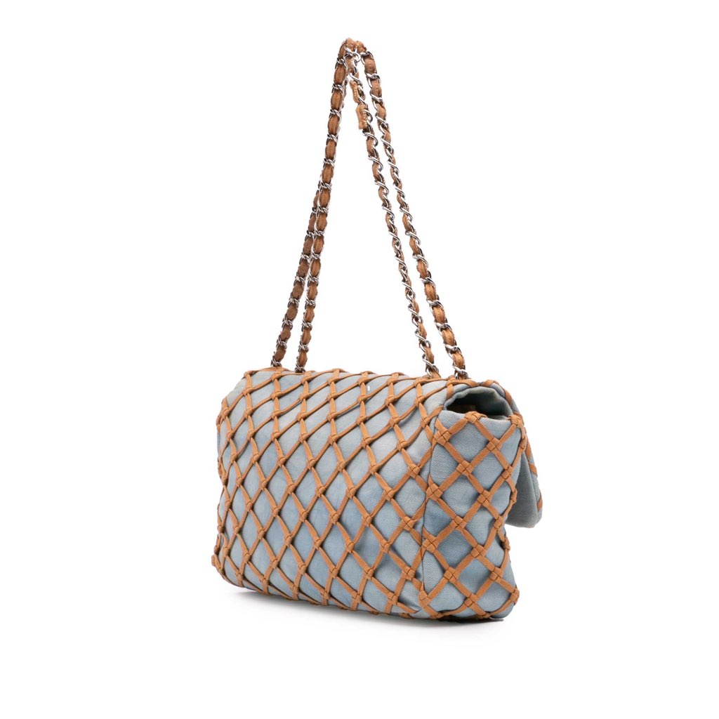 Chanel Jumbo Denim Canebiers Net Flap - 2