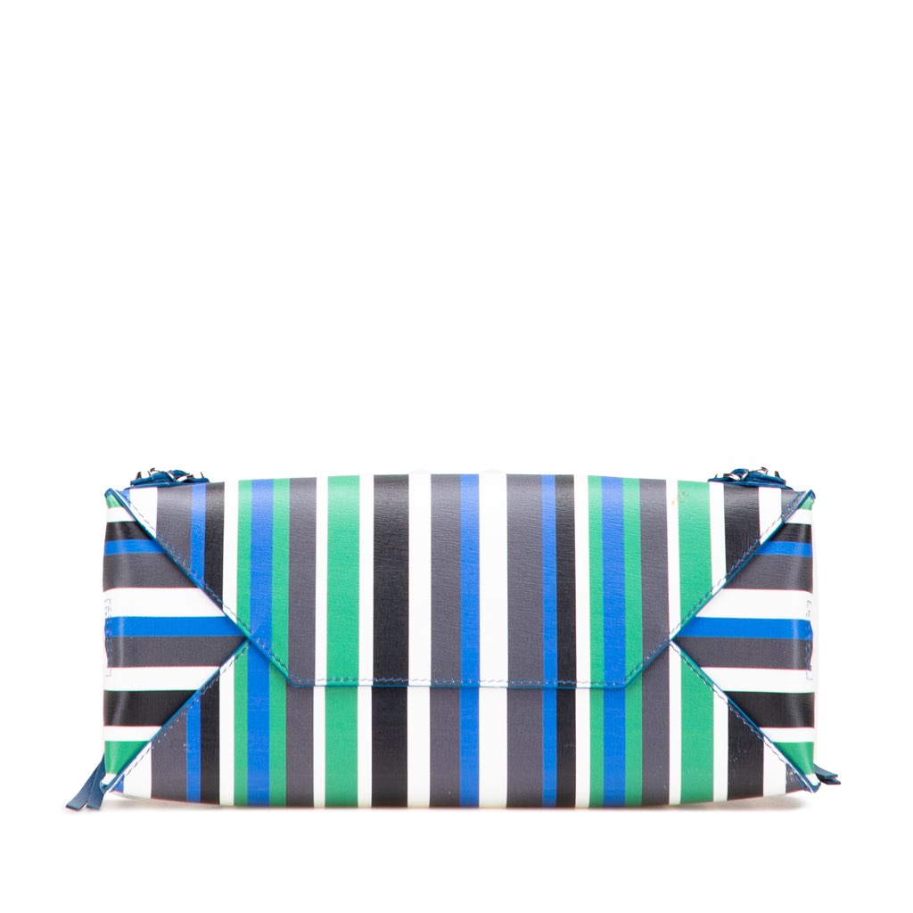 Balenciaga Mini Leather Striped Papier A6 Zip Around Satchel - Image 6