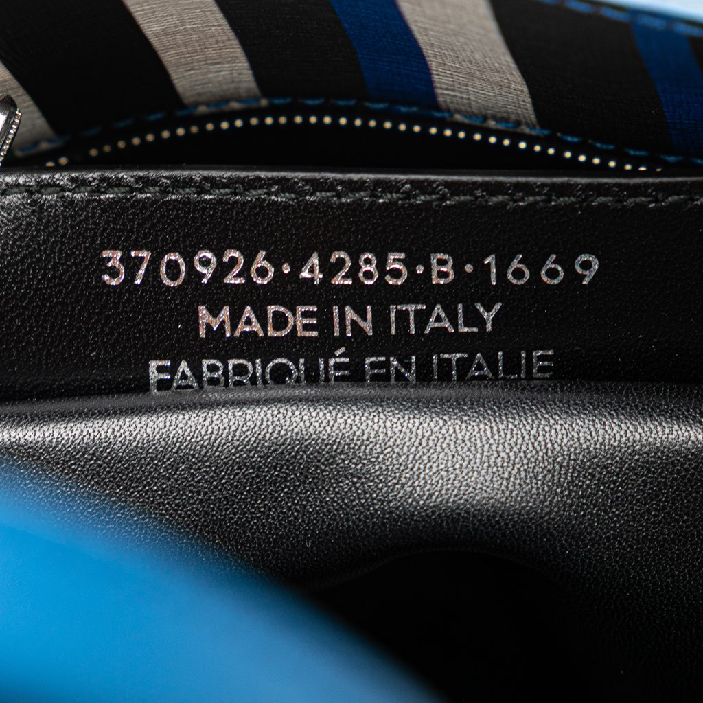 Balenciaga Mini Leather Striped Papier A6 Zip Around Satchel - Side view