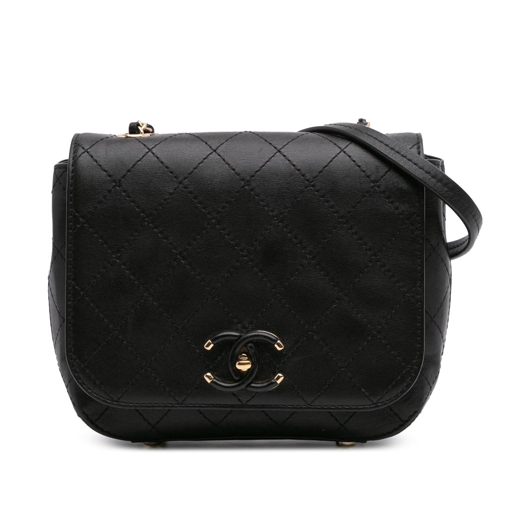 Chanel Small Stitched Calfskin Covered CC Flap