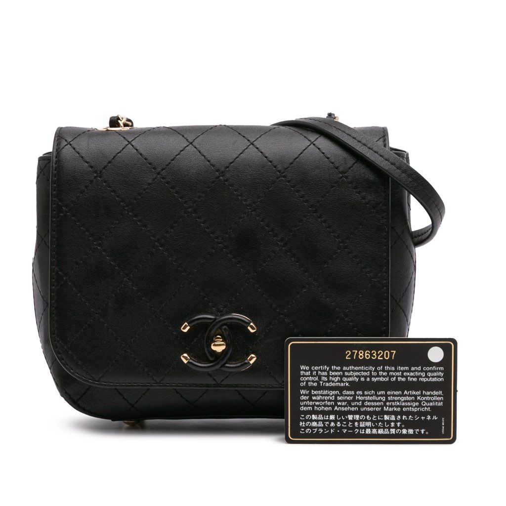 Chanel Small Stitched Calfskin Covered CC Flap - Image 13