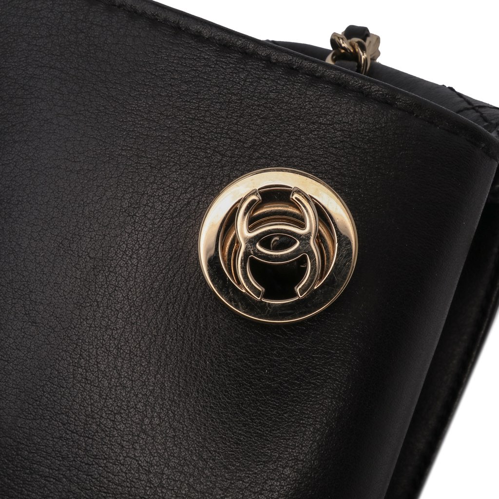 Chanel Small Stitched Calfskin Covered CC Flap - Detail 1