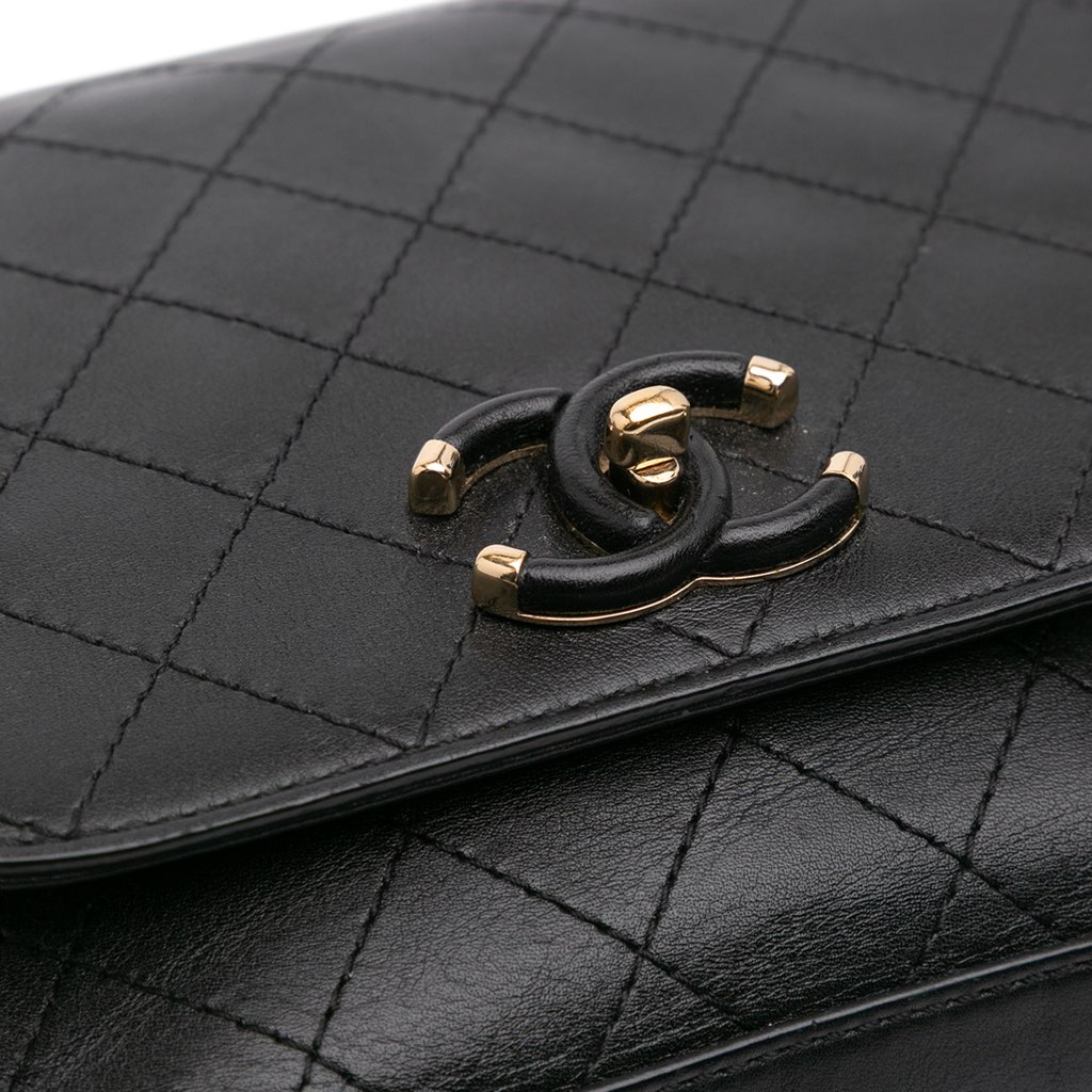 Chanel Small Stitched Calfskin Covered CC Flap - Image 11