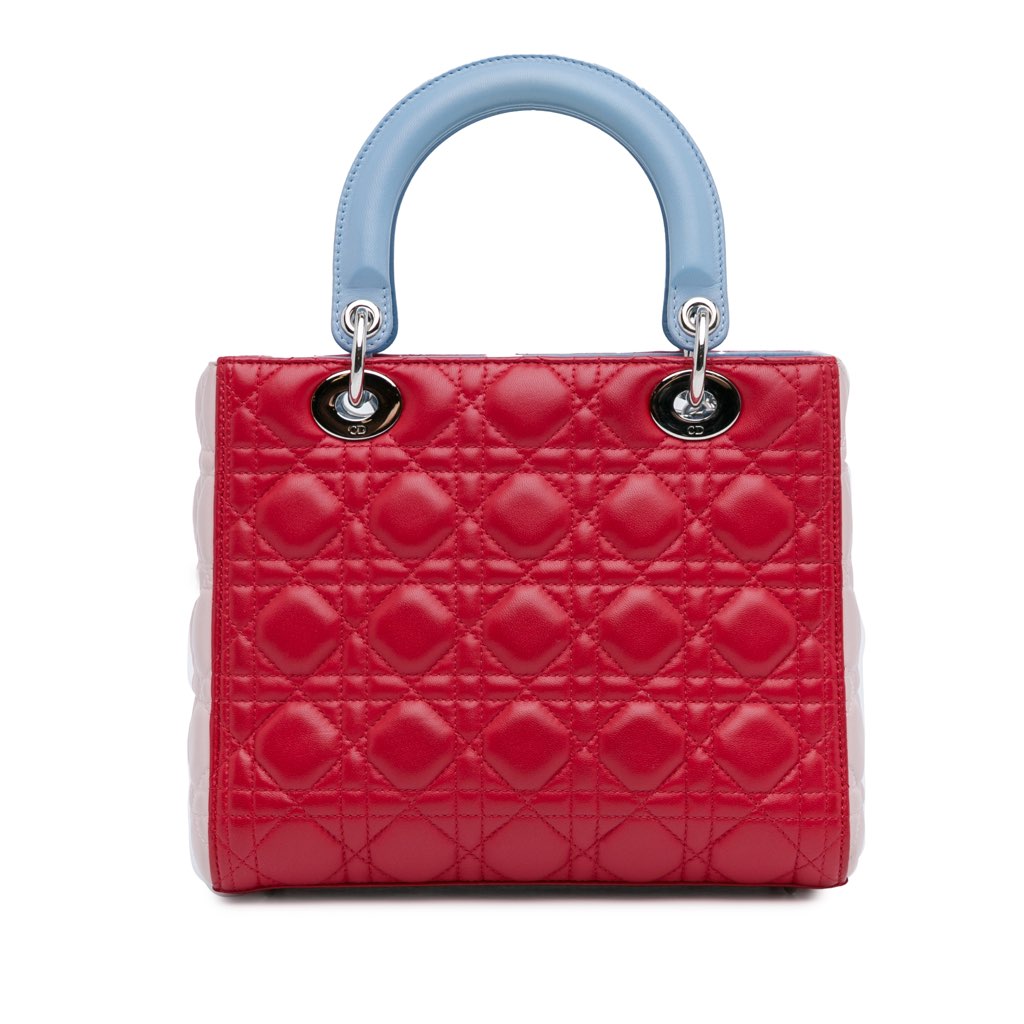 Dior Medium Tricolor Lambskin Cannage Lady Dior - 3