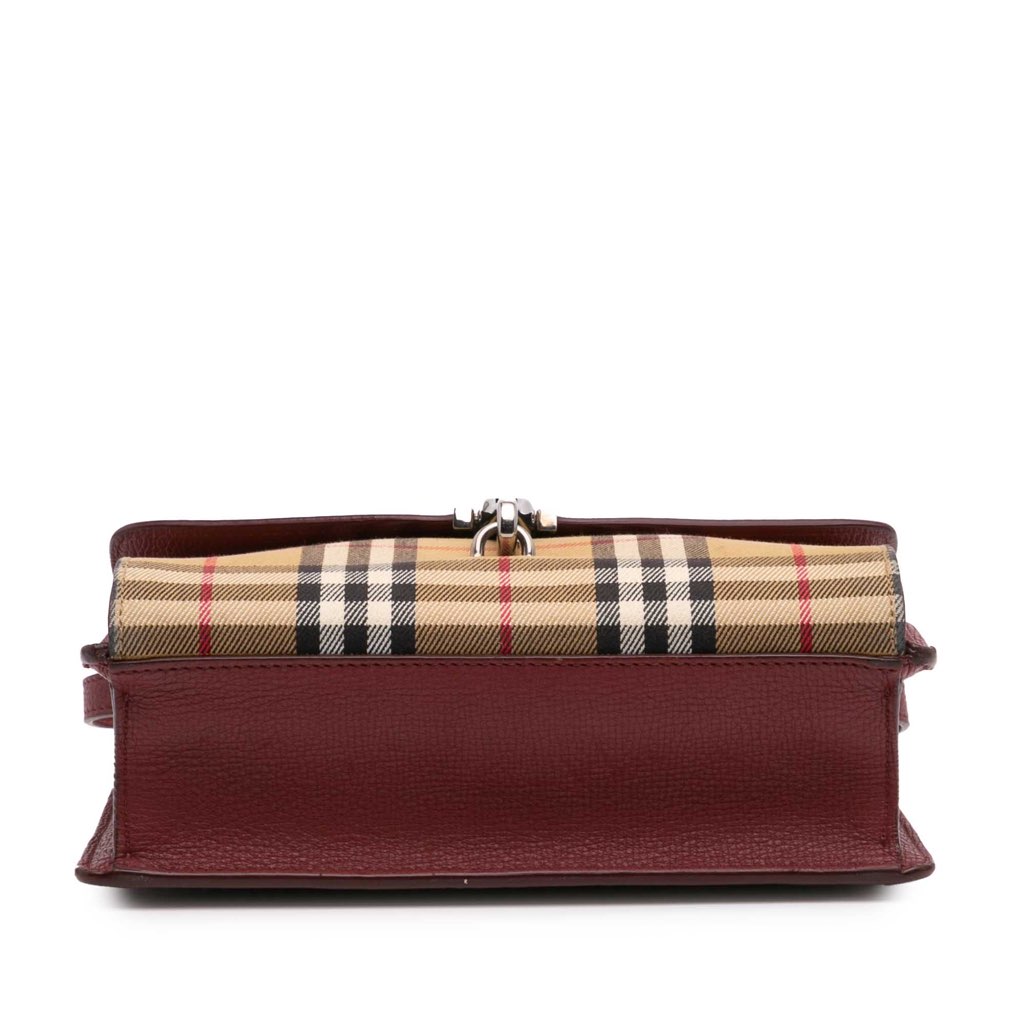 Burberry Small Leather and House Check Canvas Derby Macken Crossbody - 3