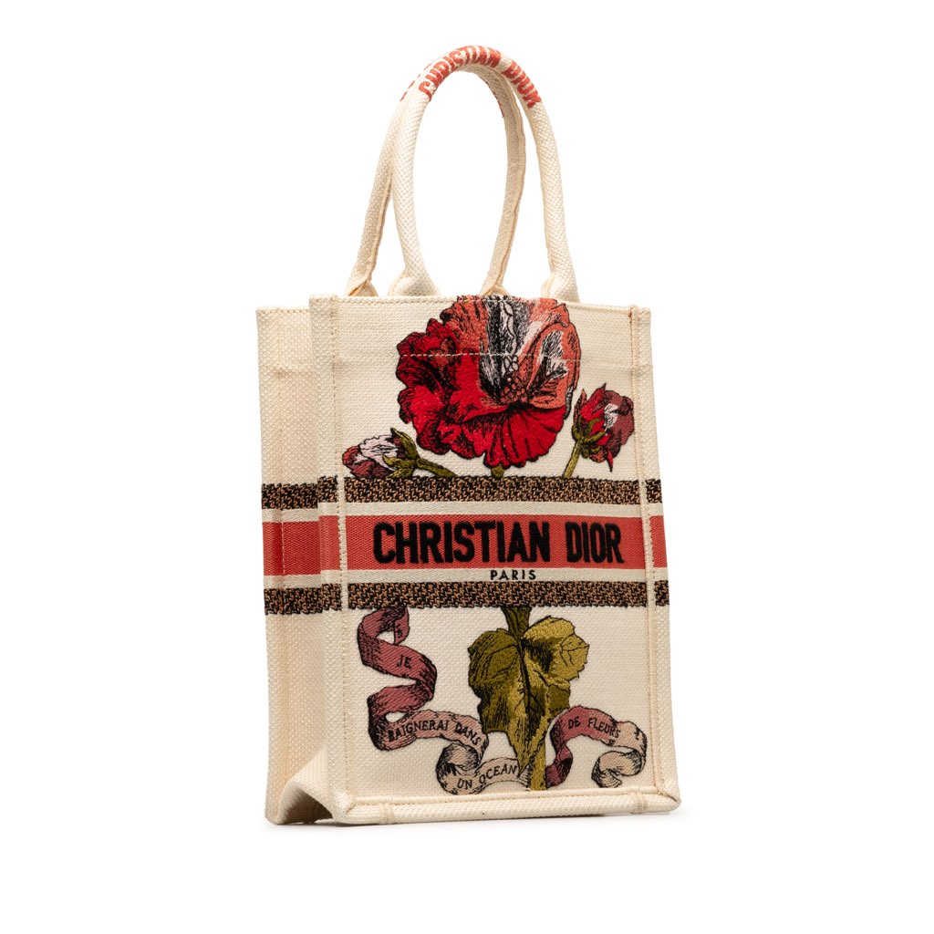 Dior Fleurs Bibliques Embroidery Vertical Book Tote - 2