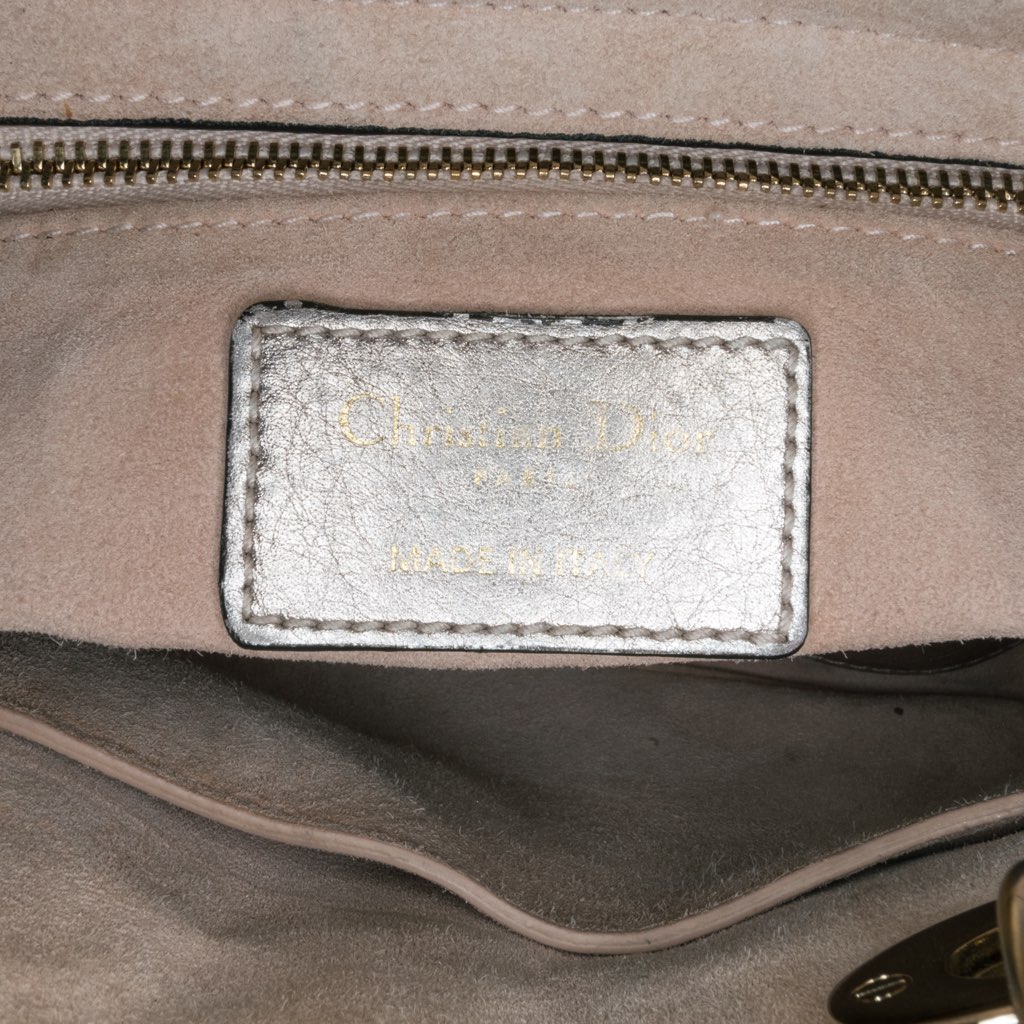 Dior Small Metallic Grained Calfskin Cannage Supple Lady Dior - 5