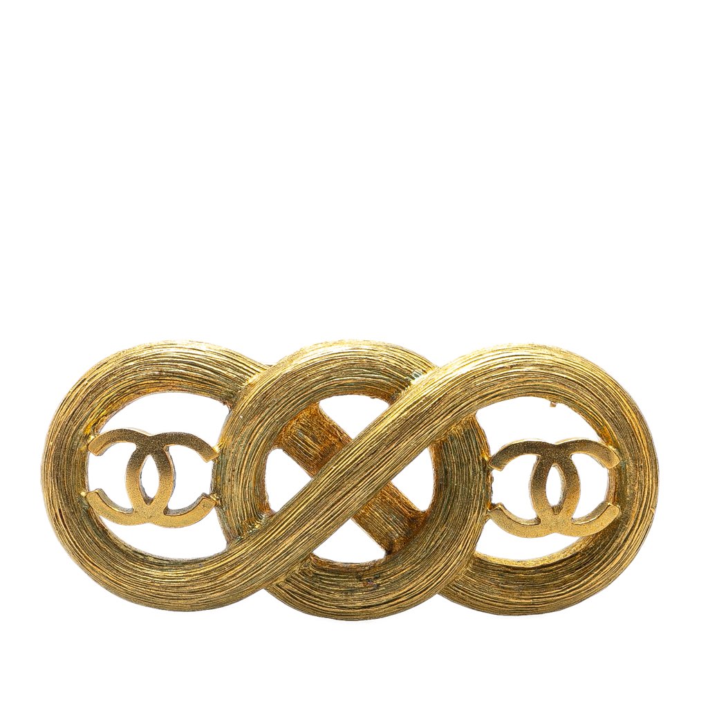 Chanel Gold Plated Infinity CC Brooch