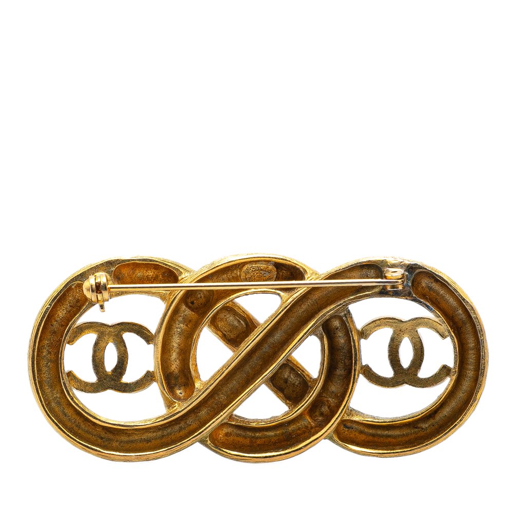 Chanel Gold Plated Infinity CC Brooch - Back view