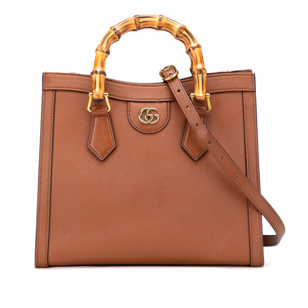 Gucci Small Leather Bamboo Diana Satchel