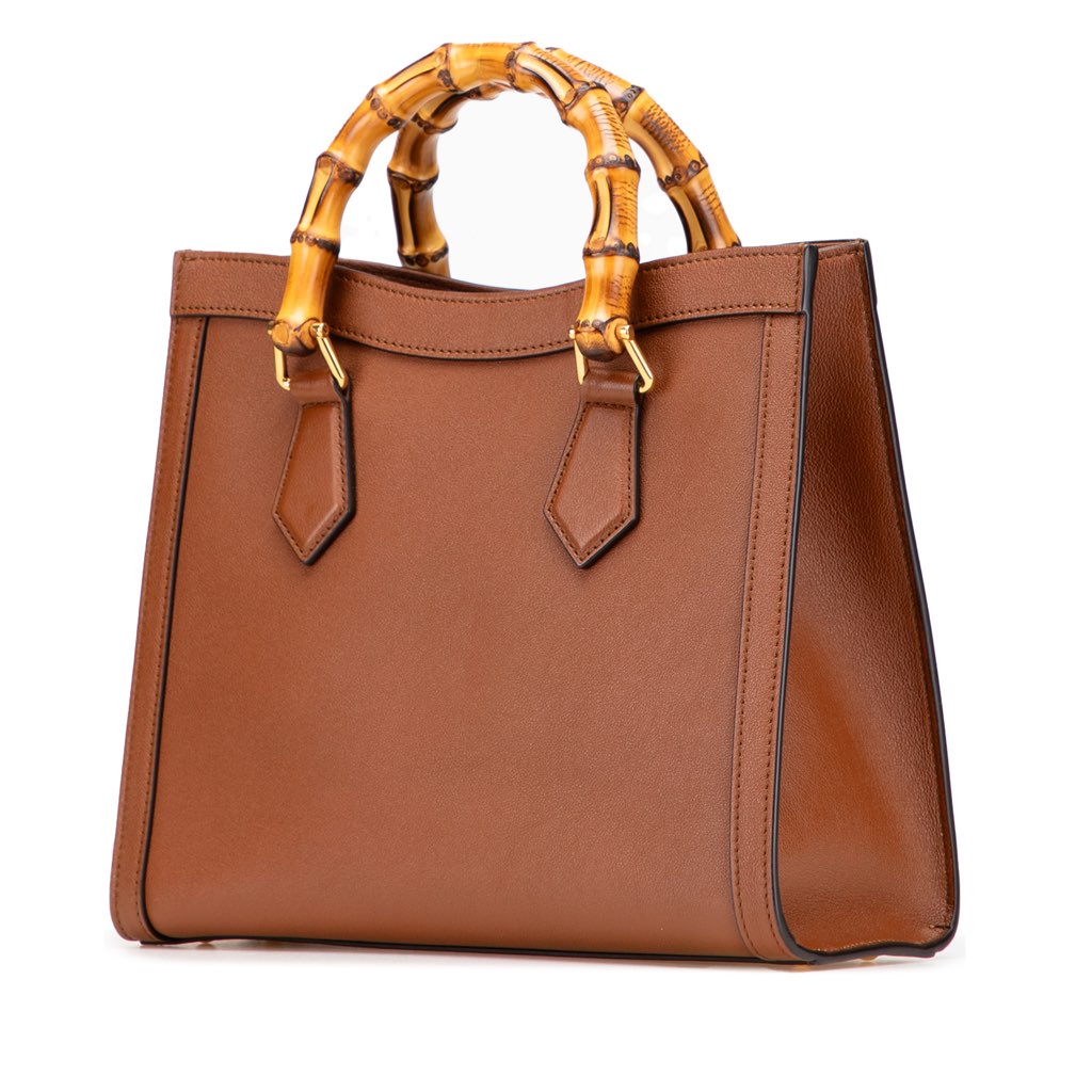 Gucci Small Leather Bamboo Diana Satchel - Back view