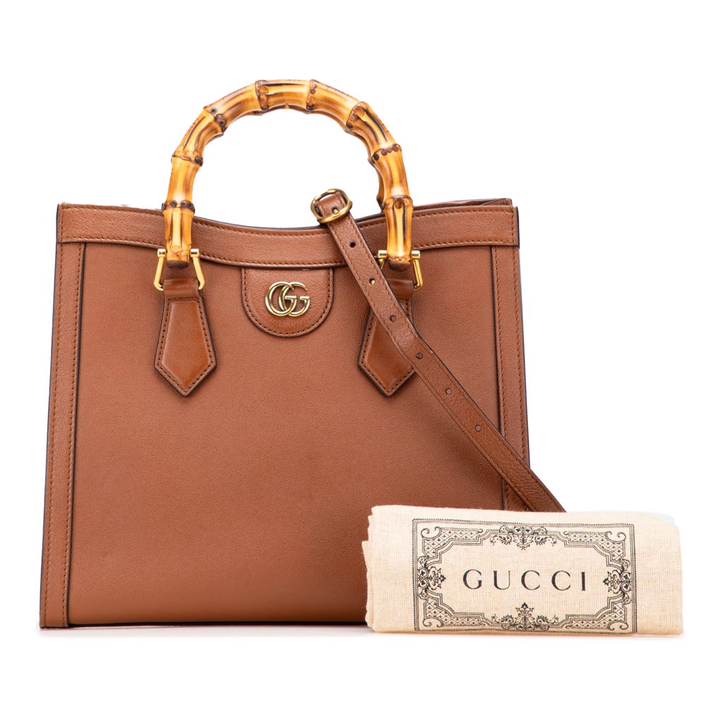 Gucci Small Leather Bamboo Diana Satchel - Image 14