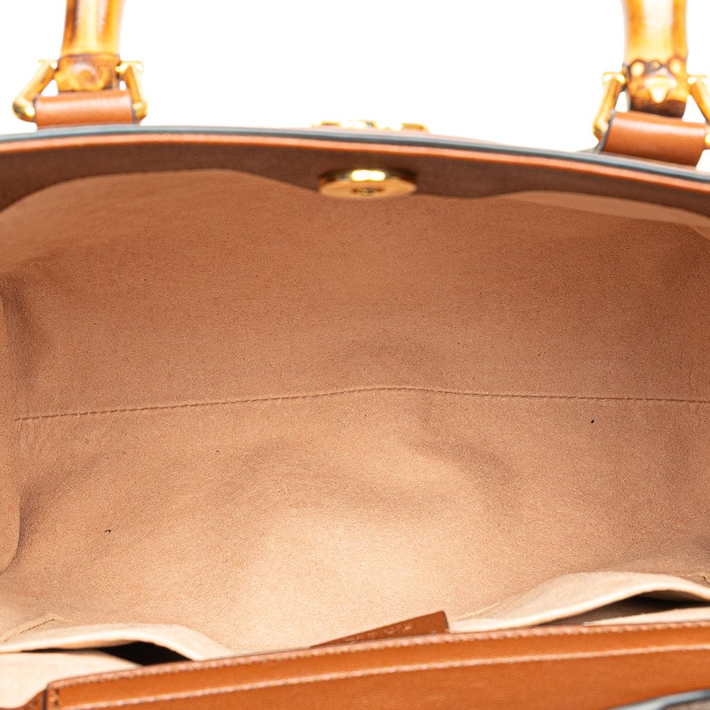 Gucci Small Leather Bamboo Diana Satchel - 4
