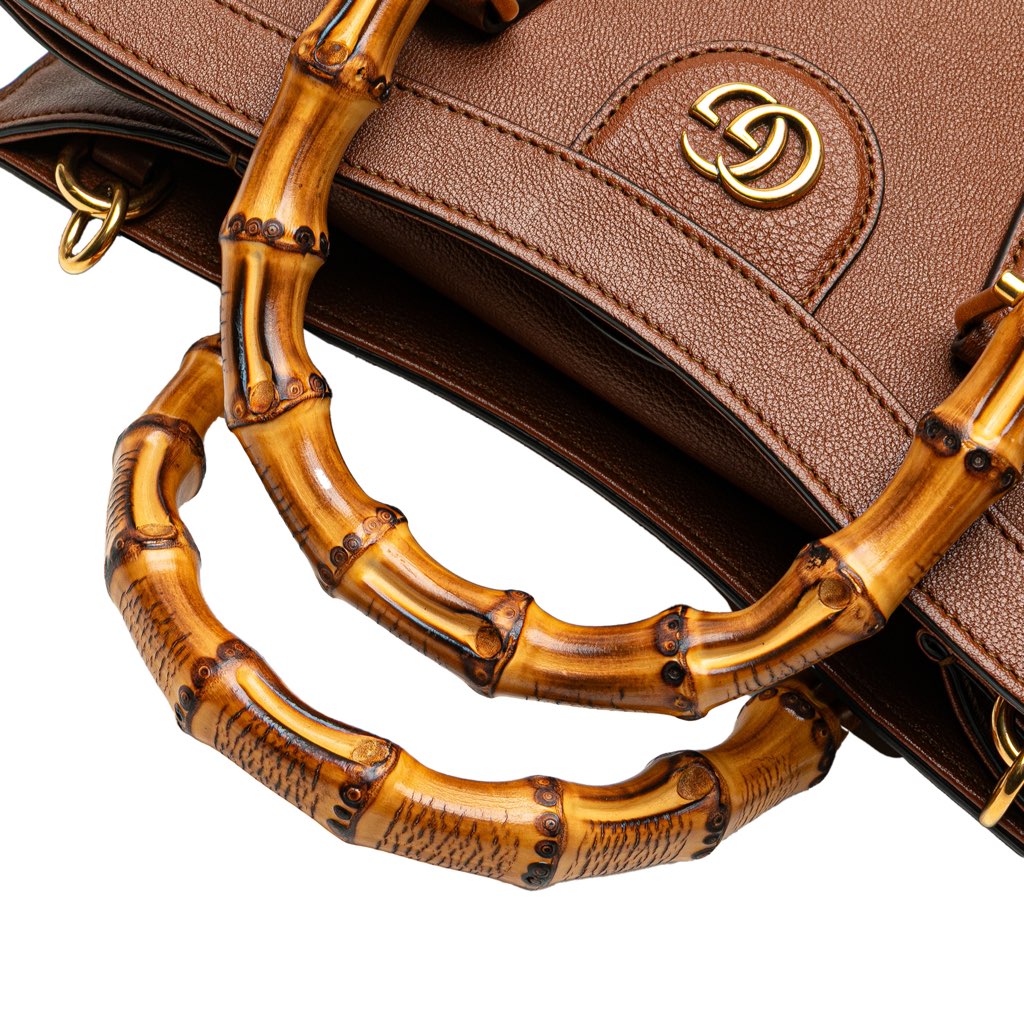 Gucci Small Leather Bamboo Diana Satchel - Image 12