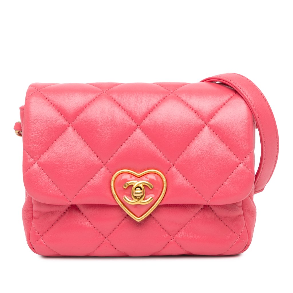 Chanel Mini Quilted Lambskin Acrylic Coco Love Flap