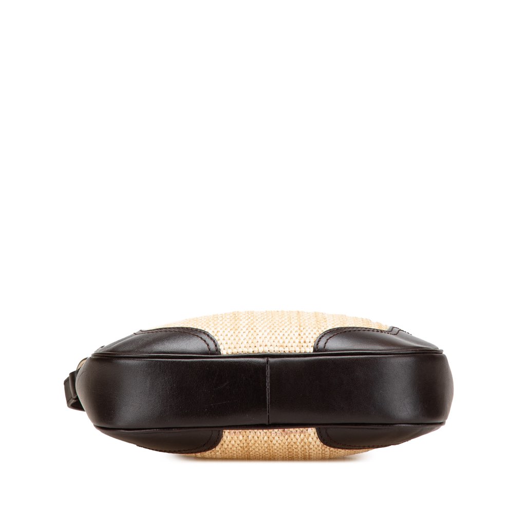 Burberry Leather Trimmed Raffia Crossbody - Image 6