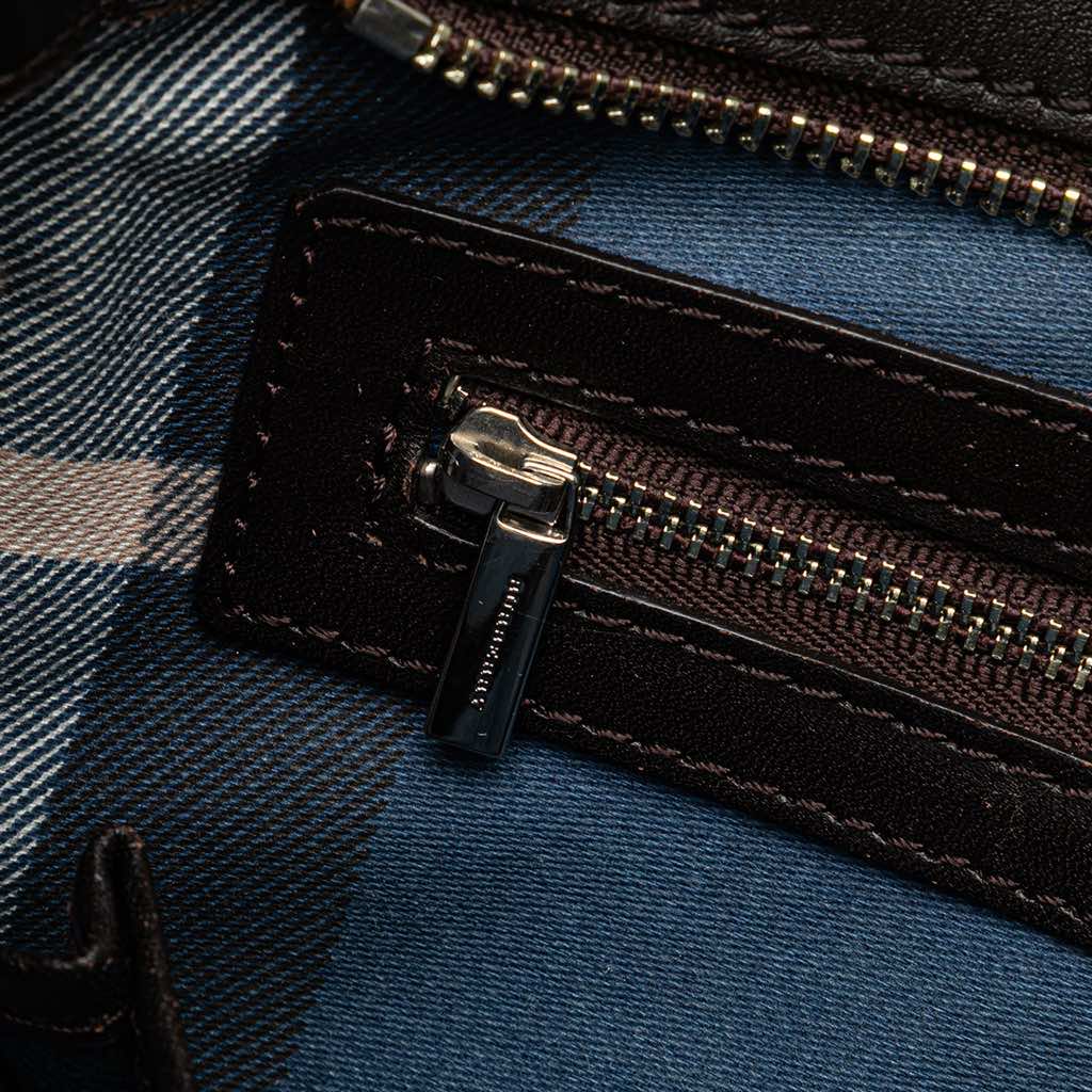 Burberry Leather Trimmed Raffia Crossbody - Detail 2