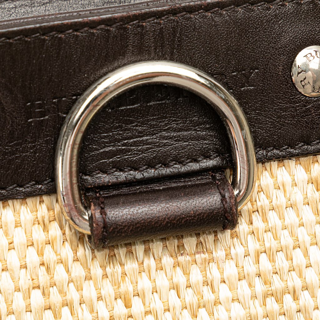 Burberry Leather Trimmed Raffia Crossbody - Image 11