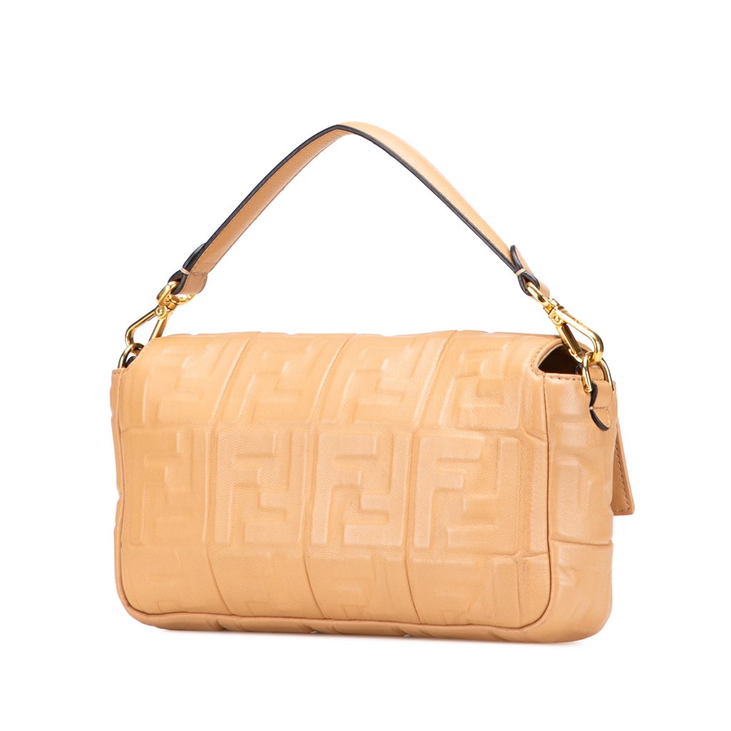 Fendi Zucca Embossed Leather Baguette Satchel - Back view