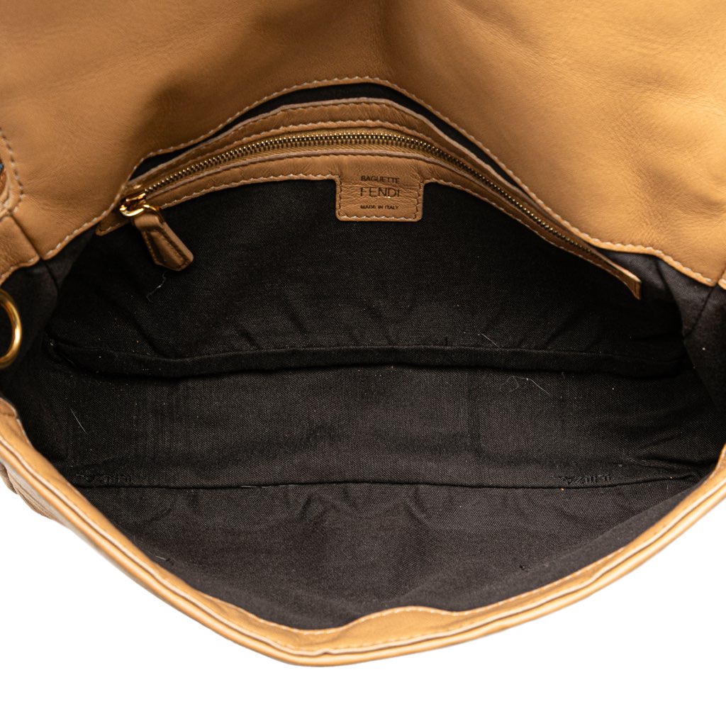 Fendi Zucca Embossed Leather Baguette Satchel - 4