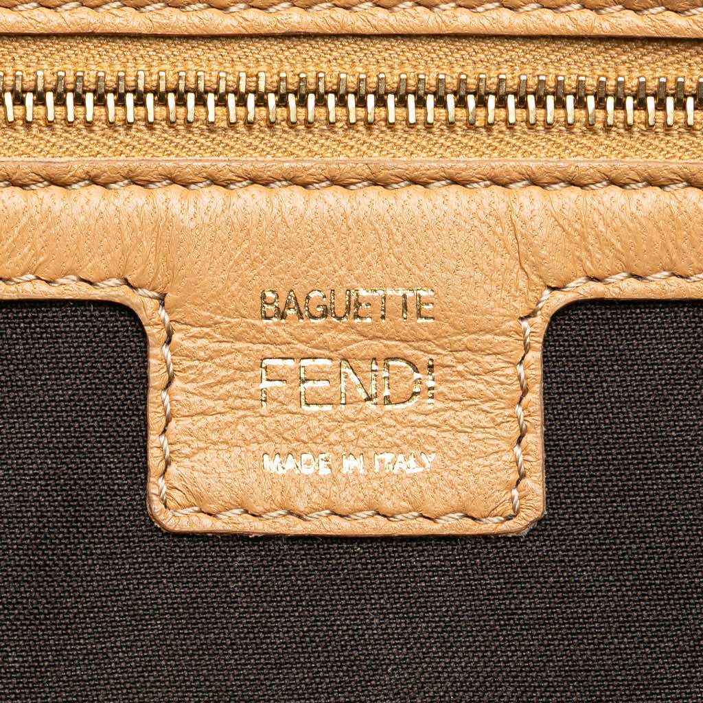 Fendi Zucca Embossed Leather Baguette Satchel - Side view