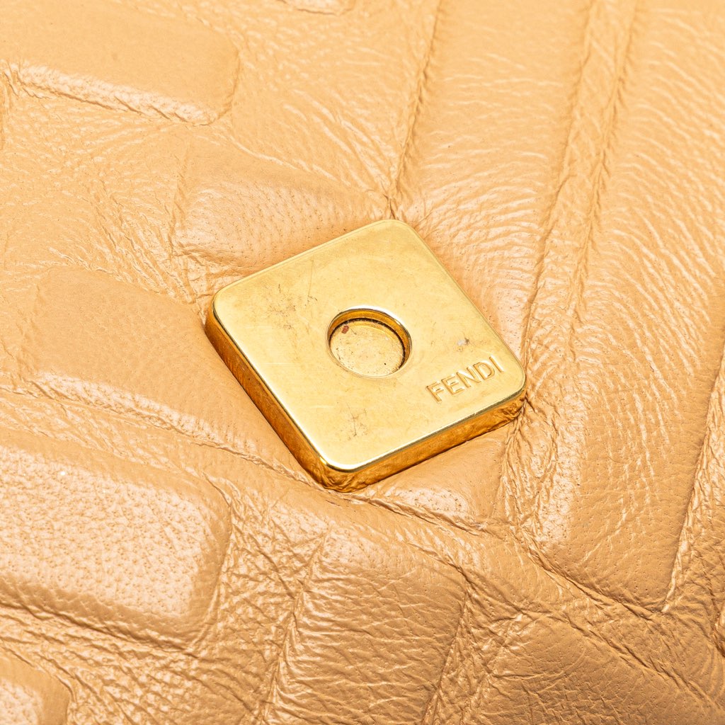 Fendi Zucca Embossed Leather Baguette Satchel - Image 11