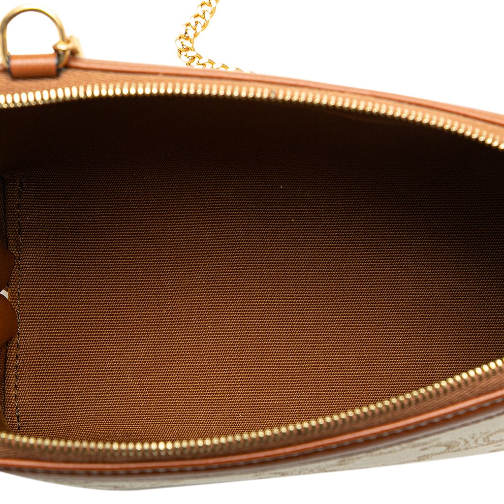 Celine Triomphe Coated Canvas Clutch On Chain - 4