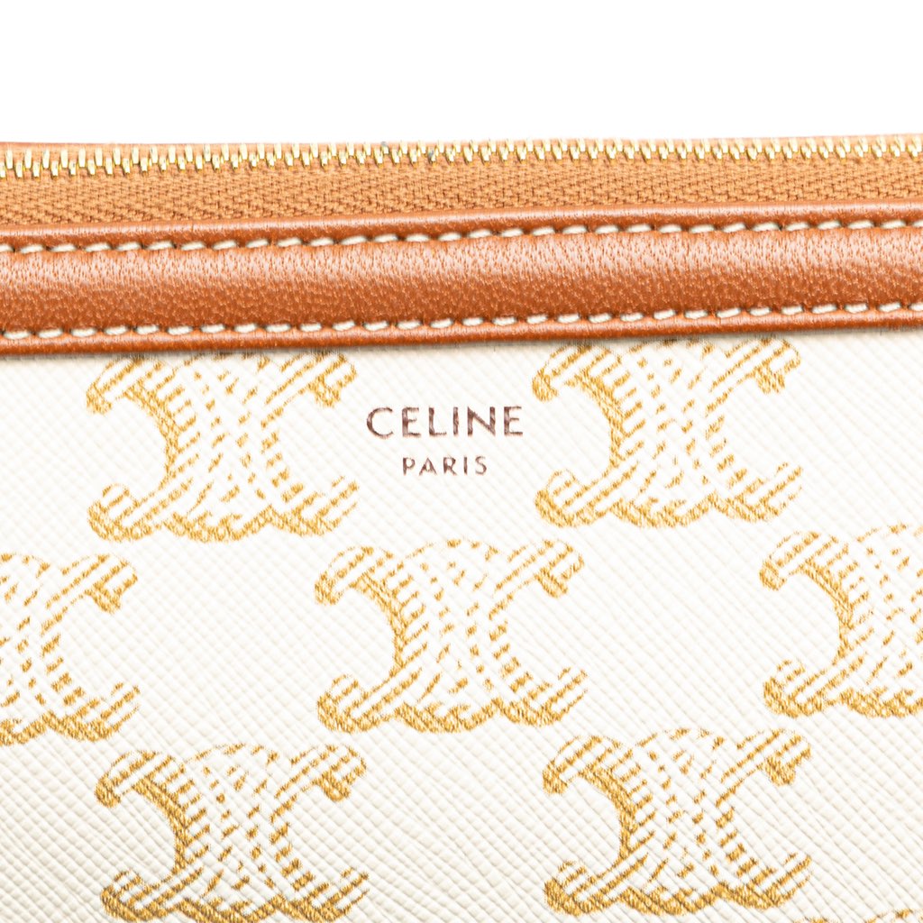 Celine Triomphe Coated Canvas Clutch On Chain - Detail 2