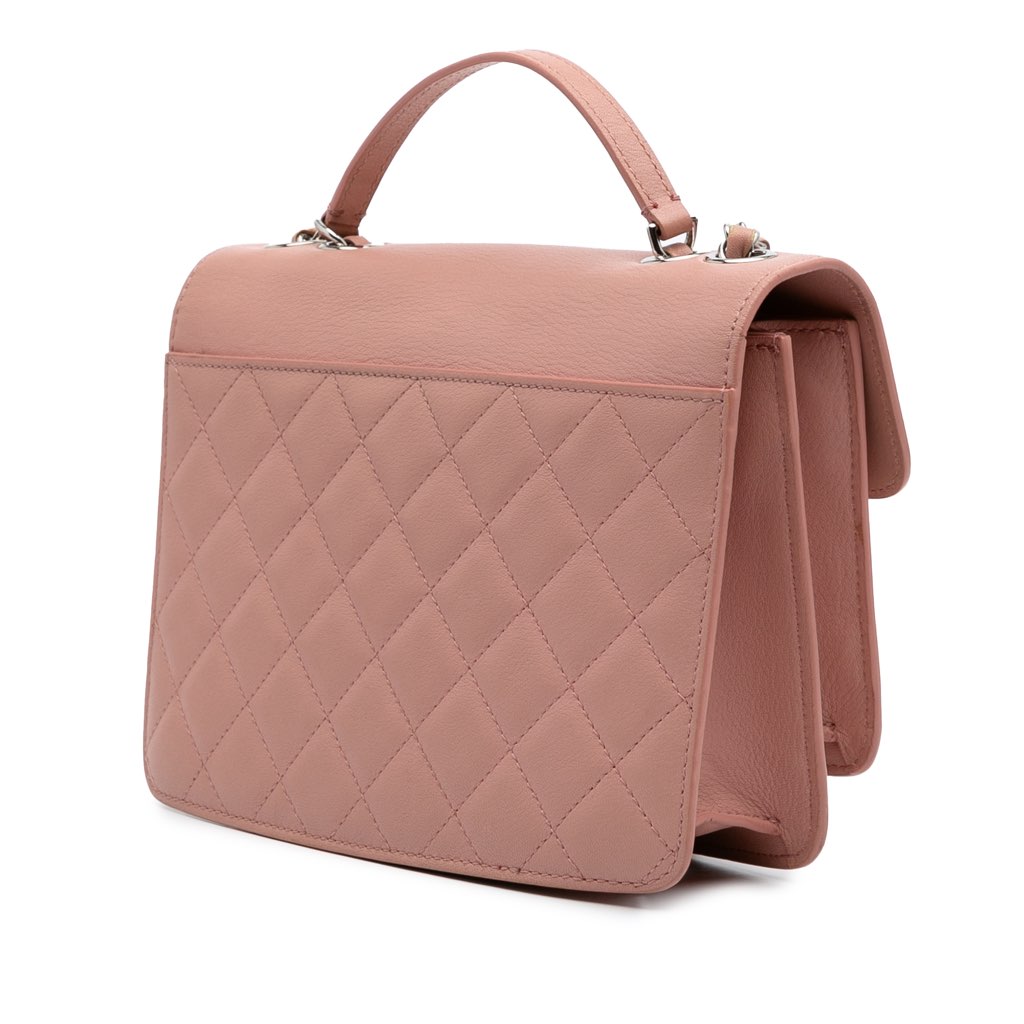 Chanel Large Quilted Goatskin CC Box Flap - Back view