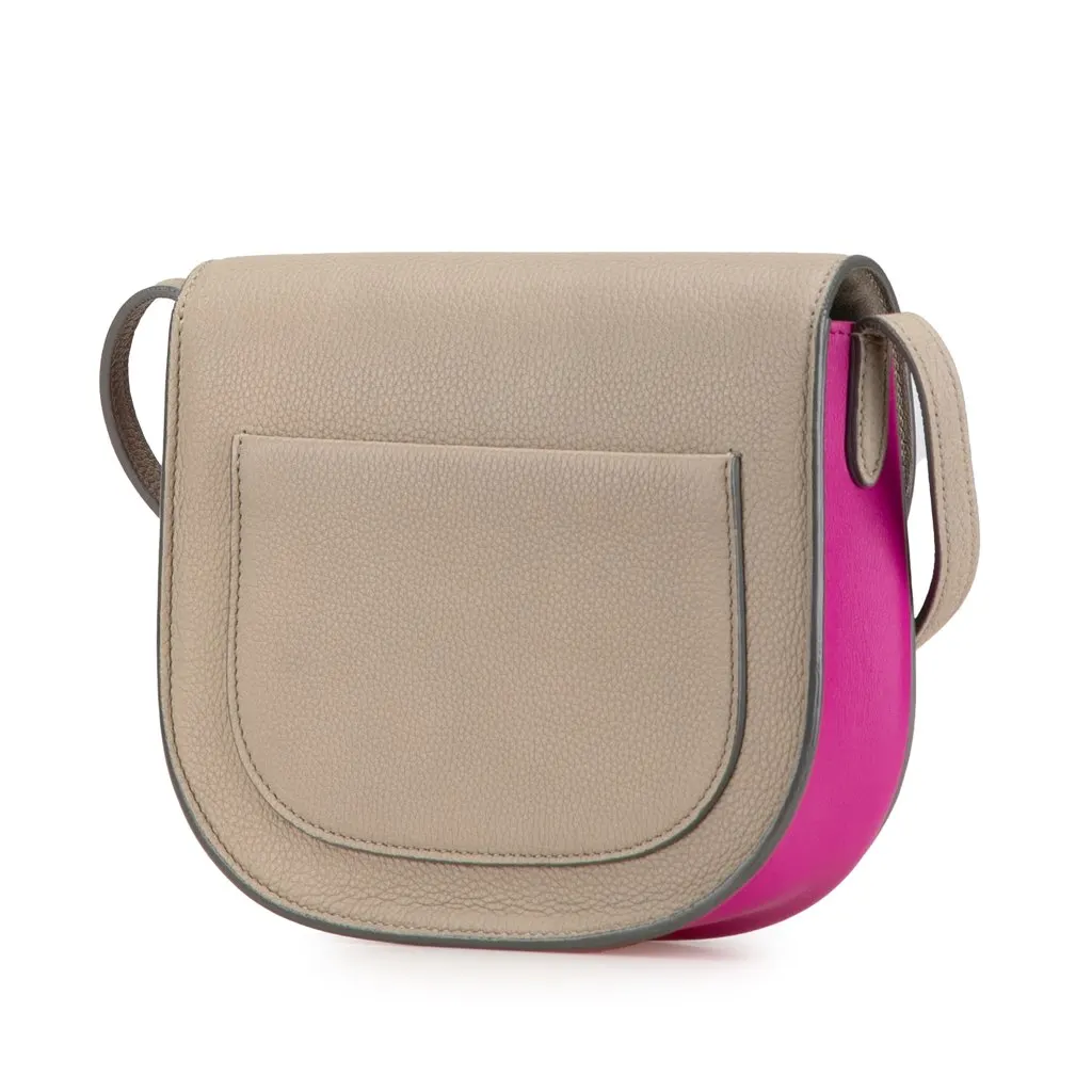 Celine Small Bicolor Leather Trotteur Crossbody Brown Leather Good - Back View