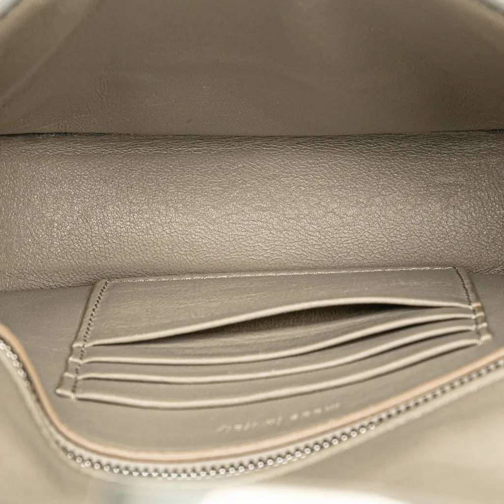 Celine Small Bicolor Leather Trotteur Crossbody Brown Leather Good - Model View