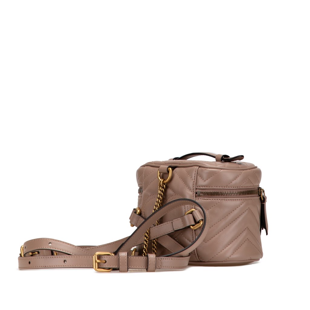 Gucci GG Marmont Round Matelasse Leather Backpack - Back view