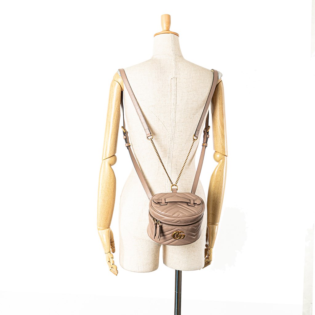 Gucci GG Marmont Round Matelasse Leather Backpack - Image 14