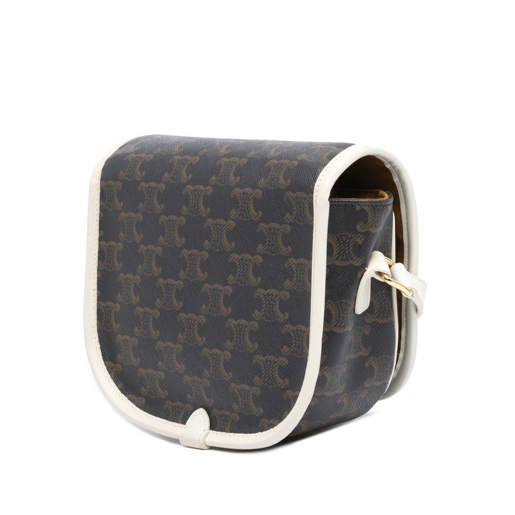 Celine Medium Triomphe Coated Canvas Folco Crossbody - 2