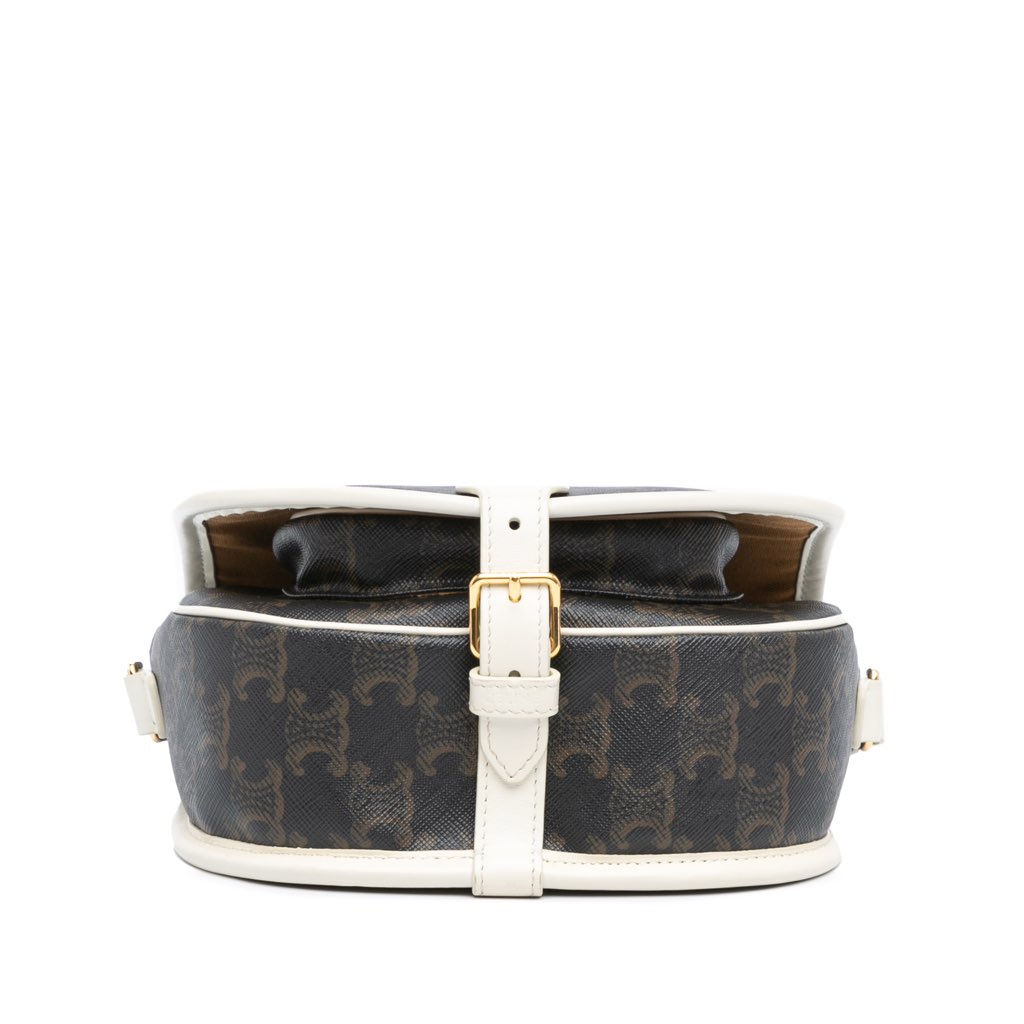 Celine Medium Triomphe Coated Canvas Folco Crossbody - 3