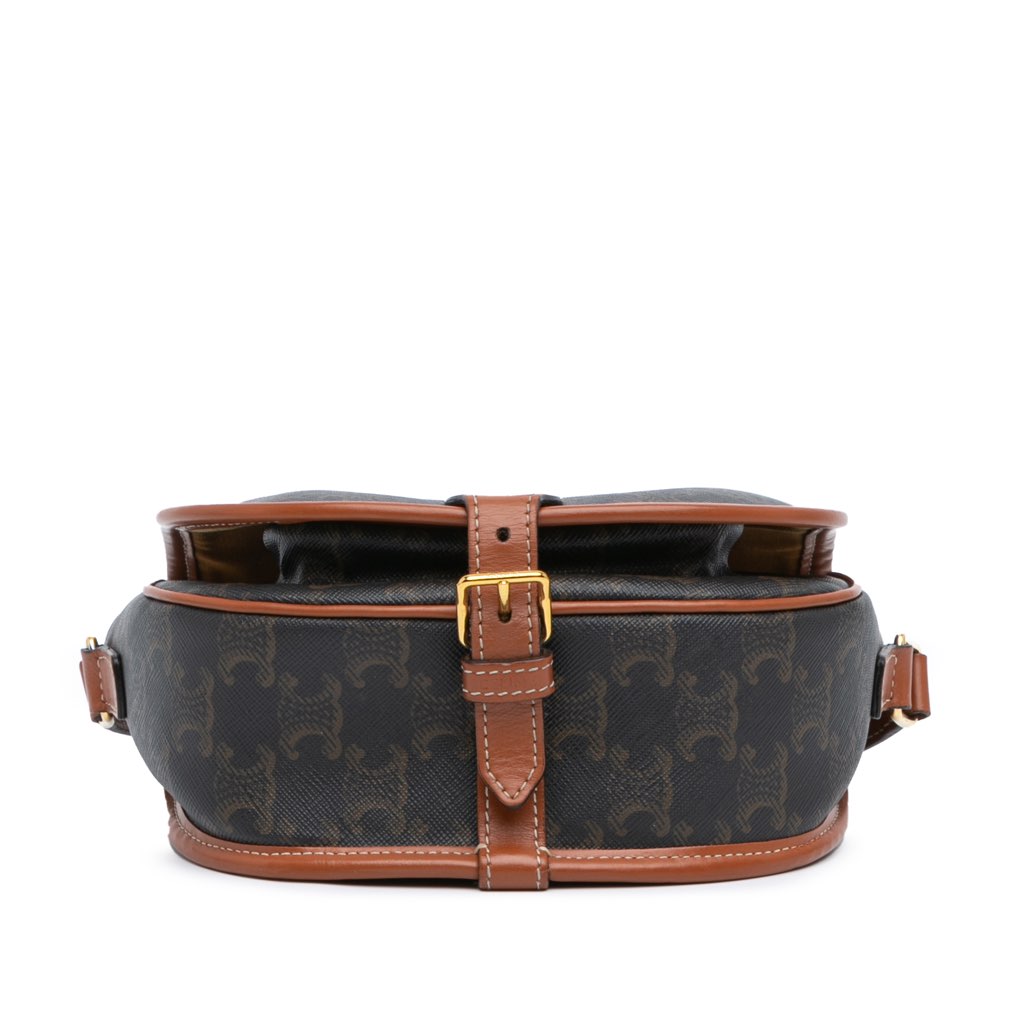 Celine Medium Triomphe Coated Canvas Folco Crossbody - 3