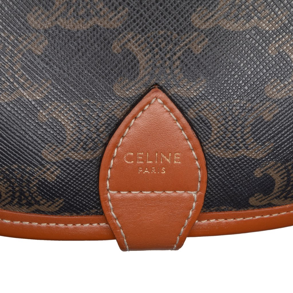 Celine Medium Triomphe Coated Canvas Folco Crossbody - 5