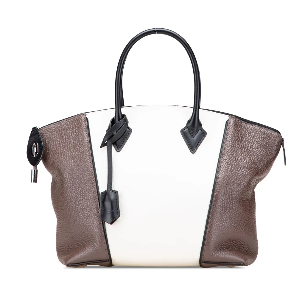 Louis Vuitton Bicolor Taurillon Cuir Soft Lockit PM White Leather Good - Front View