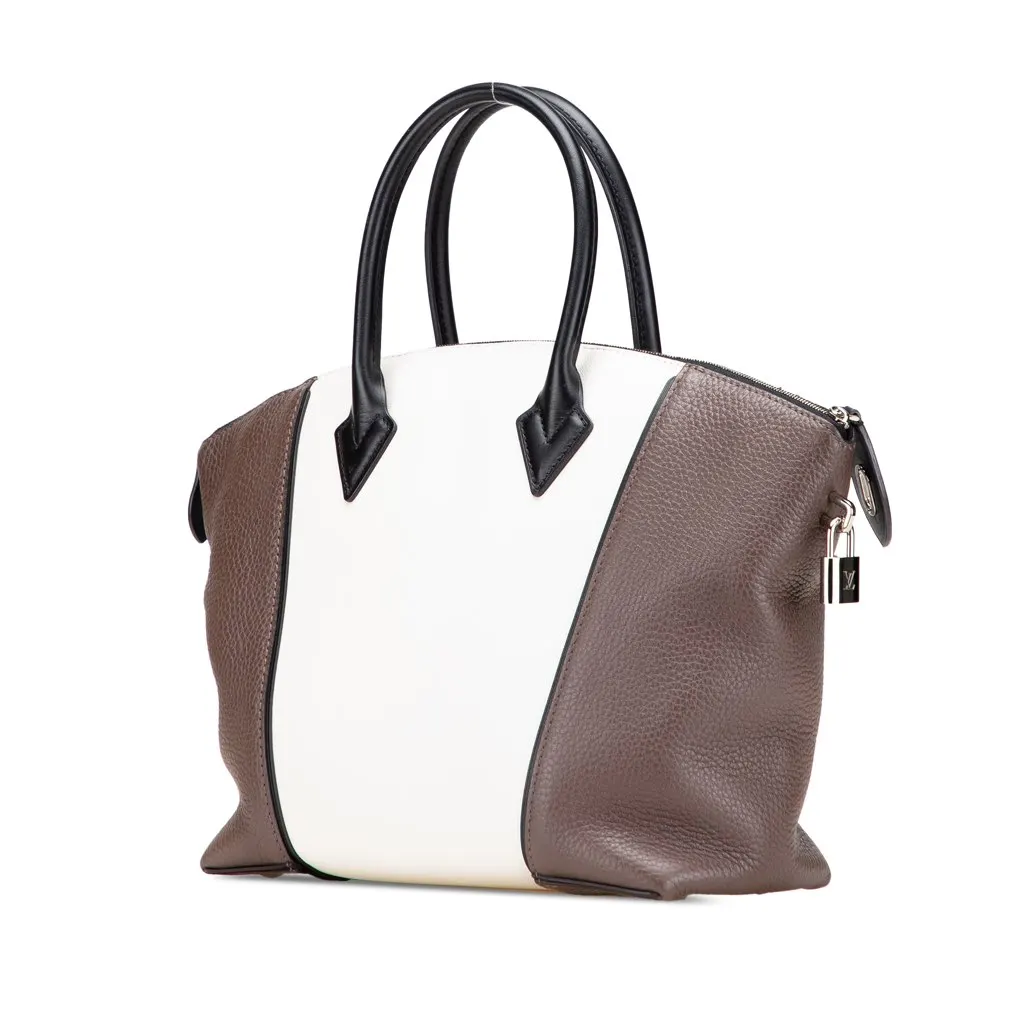 Louis Vuitton Bicolor Taurillon Cuir Soft Lockit PM White Leather Good - Back View